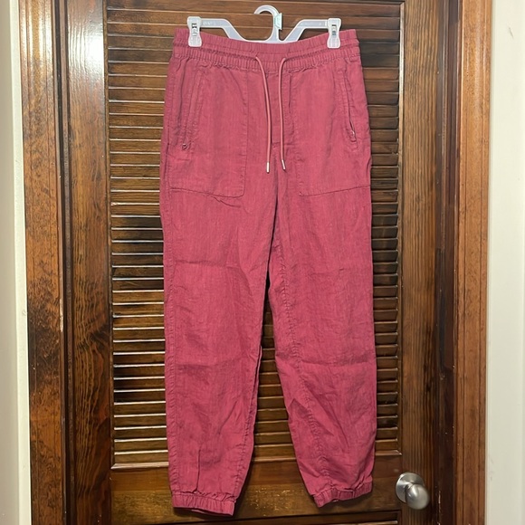 Athleta Coffeeberry Retreat Linen Drawstring Jogger Pant - Picture 3 of 8
